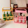 Portable Pink Picnic Folding Basket for Drinks and More