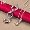 925 Sterling Silver Round Pendant Necklace Fashionable Wedding Jewelry