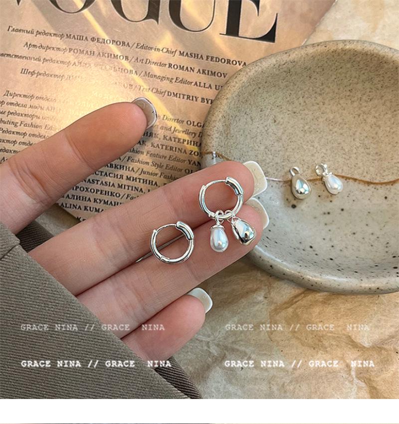 2024 Elegant Pearl Pendant Earrings - Convertible Design, High-End Versatile Style for Women