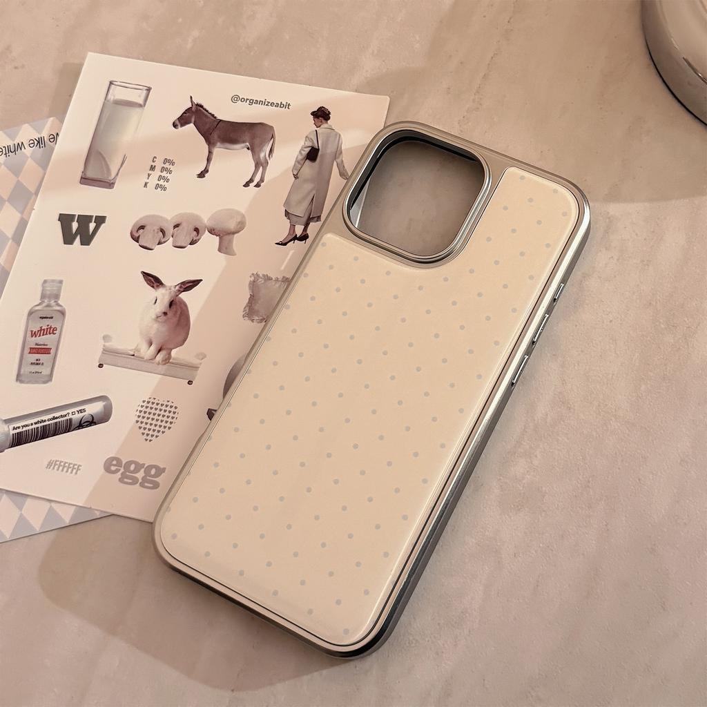 Electroplated minimalist polka dot case suitable for iPhone 16, iPhone 15 Pro Max, iPhone 14, and Huawei