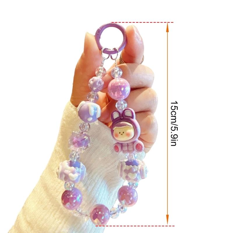 Beaded Phone Bracelet Strap,Phone Beaded Wrist Strap Phone Bracelet Lanyard for Women Phone Keychains Charm