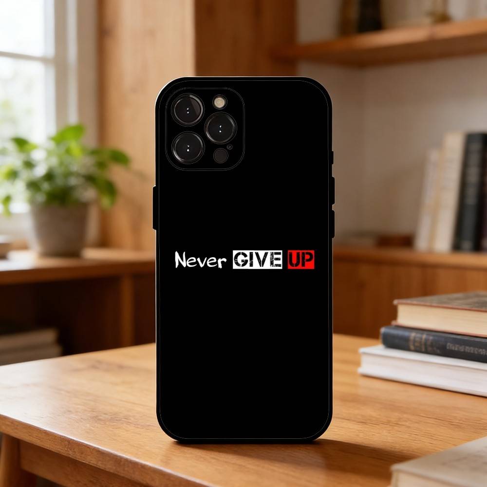 M-Motivate yourself to never give up Phone Case For iPhone17,16,15,14,13,12Plus,Pro Max,XS,5G Soft Silicone Black Cover