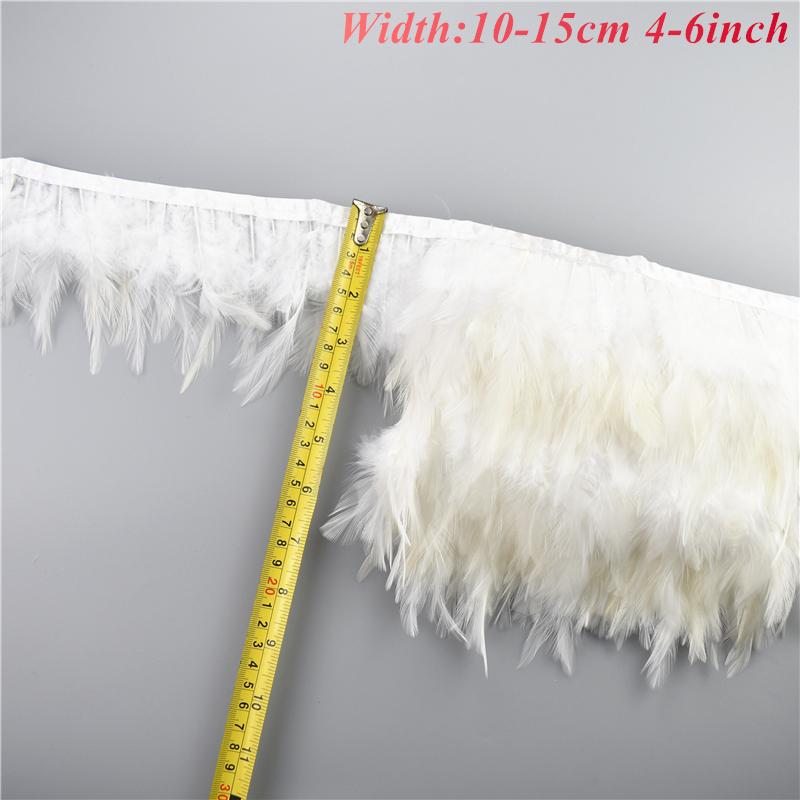 1Meters White Black Pheasant Feathers for Clothes Ribbon on Tape Rooster Goose Turkey Marabou Ostrich Fringe Trim Sewing Decor