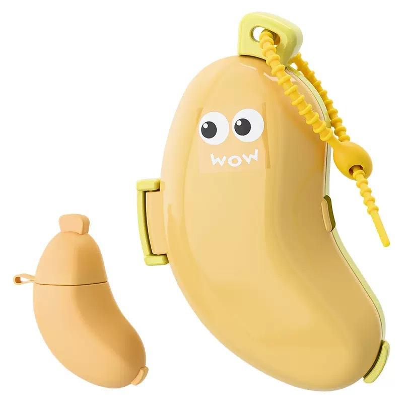 1pc Banana-Shaped Toothbrush Holder with Toothpaste Storage Box, Durable Plastic Travel Case – Portable ABS Design, Essential