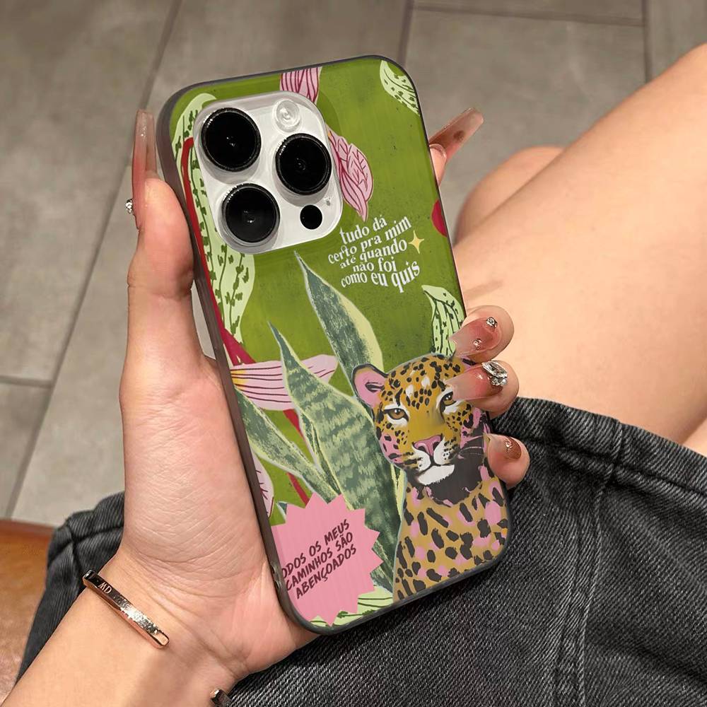 Colorful Abstract Tiger Leopard Snake Tropical Jungle For IPhone 17 16 15 11 12 13 14 Pro Max Plus Pro Translucent Back Phone