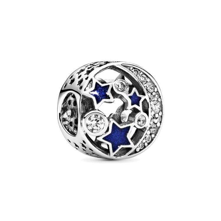 Pandora Shining Night Sky 925 Silver Cubic Zirconia Pendant Women pendant Blue 791992CZ Box