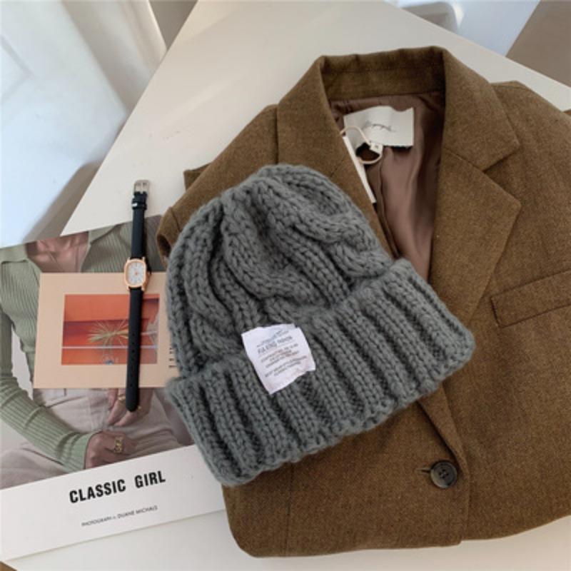 Ding Walk Candy Colored Twist Wool Hat for Women Trendy Autumn and Winter Retro Versatile Warm Ear Protection Cold Hat