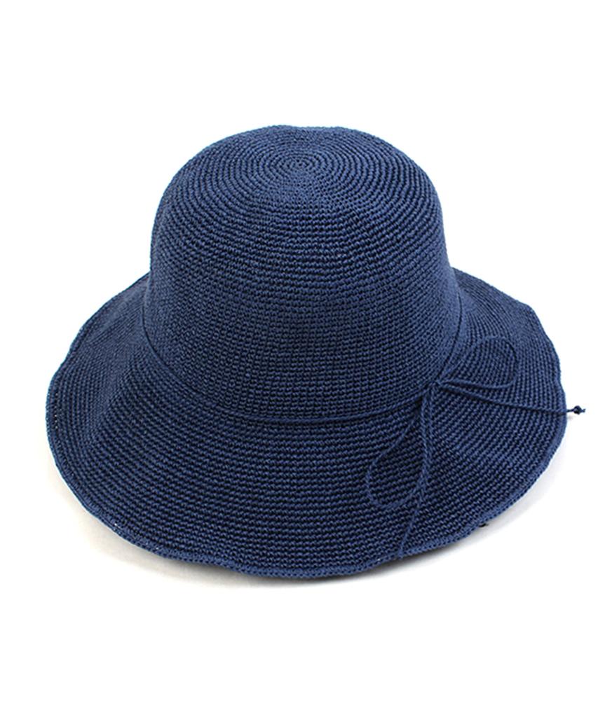 Blue Ribbon Wire Raffia Hat
