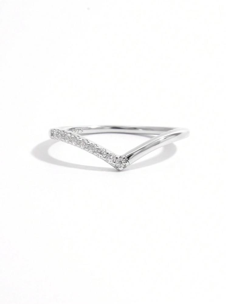 925 Silver Fashion Twisted V Shaped Zircon Ring For Women Engagement Wedding Luxury High Quality Fine Jewelry