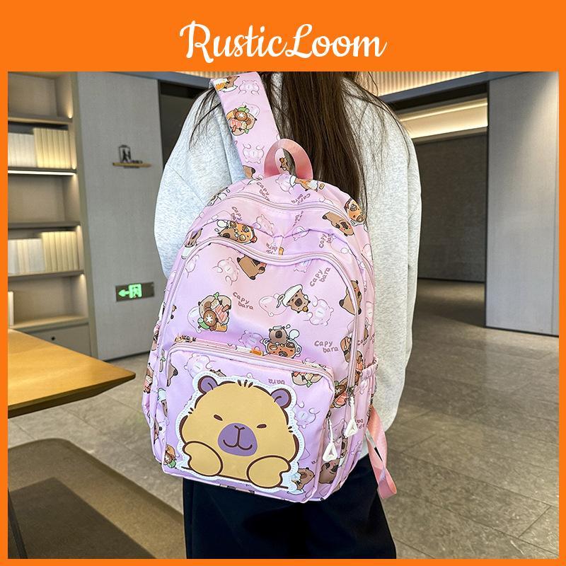 Food Cartoon Cute Dolphin Pattern Student Leisure Backpack For Daily Use