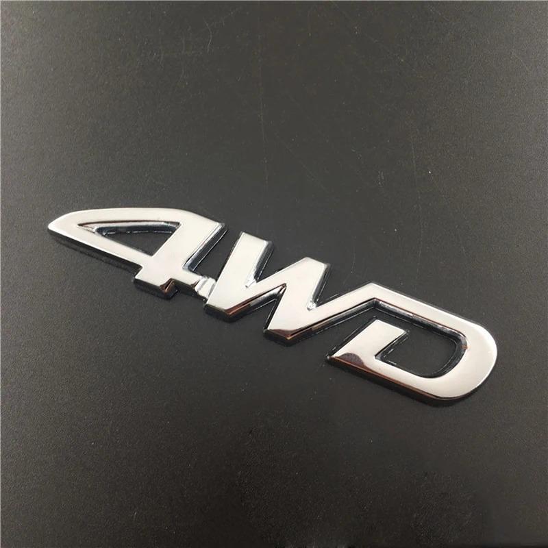 1 szt. Chromowane Metalowe Litery Logo Samochodu 3D 4WD Błotnik Samochodu Boczny Tylny Bagażnik Emblemat Odznaka Naklejki
