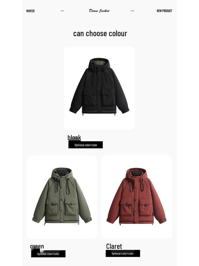 Men's High-Quality Cold-Proof Down Workwear Jacket - Convertible American Outdoor Design