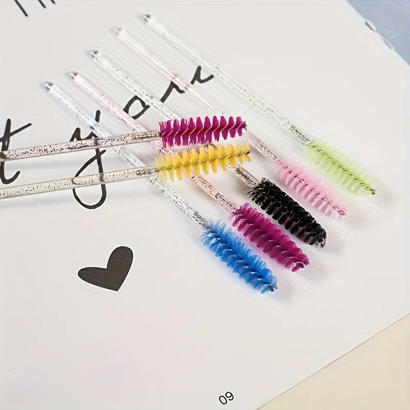 50Pcs Disposable Eyelash Extension Brushes Eyebrow Eye Lash Brush Spoolies Mascara Wands With Container Case Beauty Makeup Tools