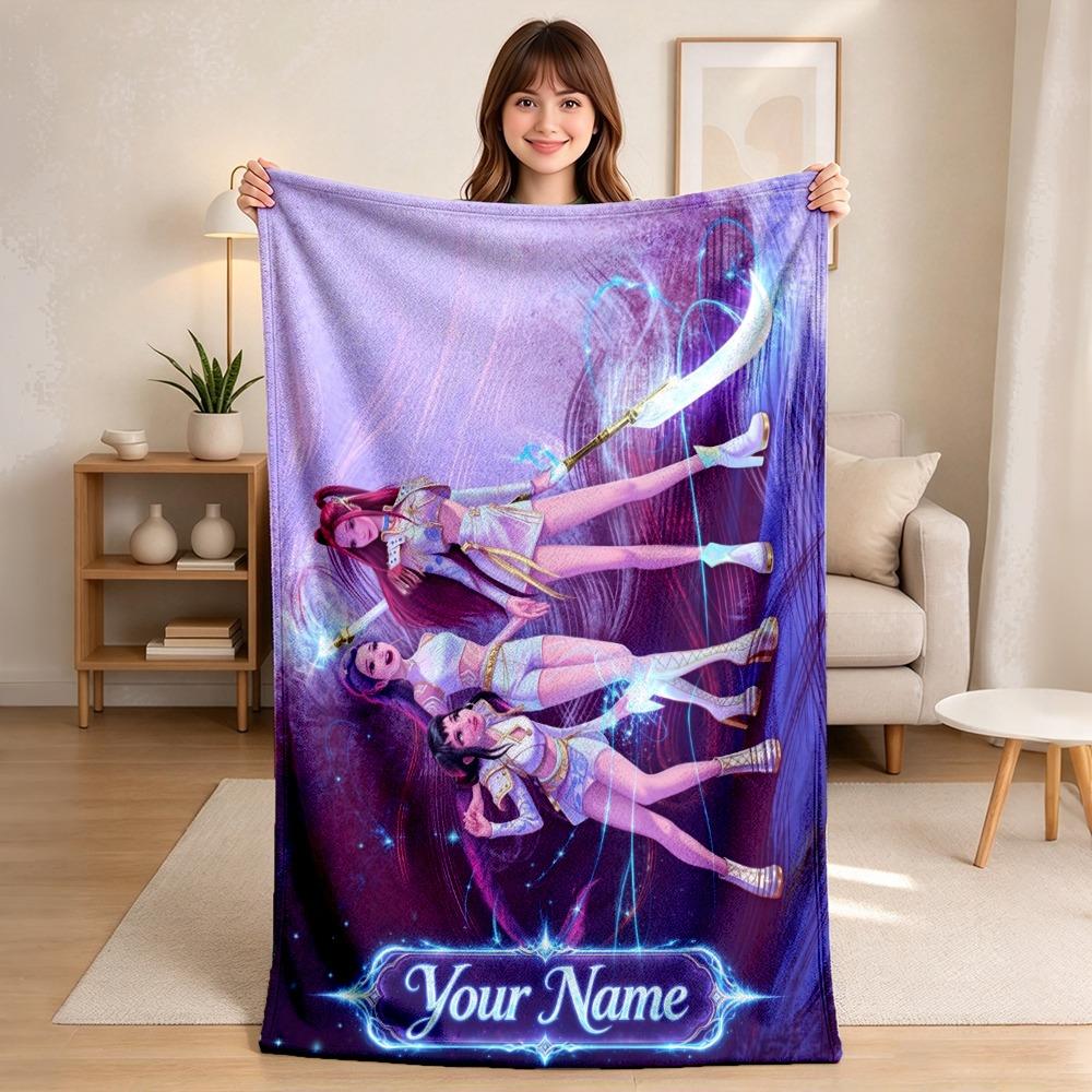 Custom Name Name Flannel Fleece Throw Blanket with Personalized, Soft Cozy Blanket for Home Decor Birthday Gift
