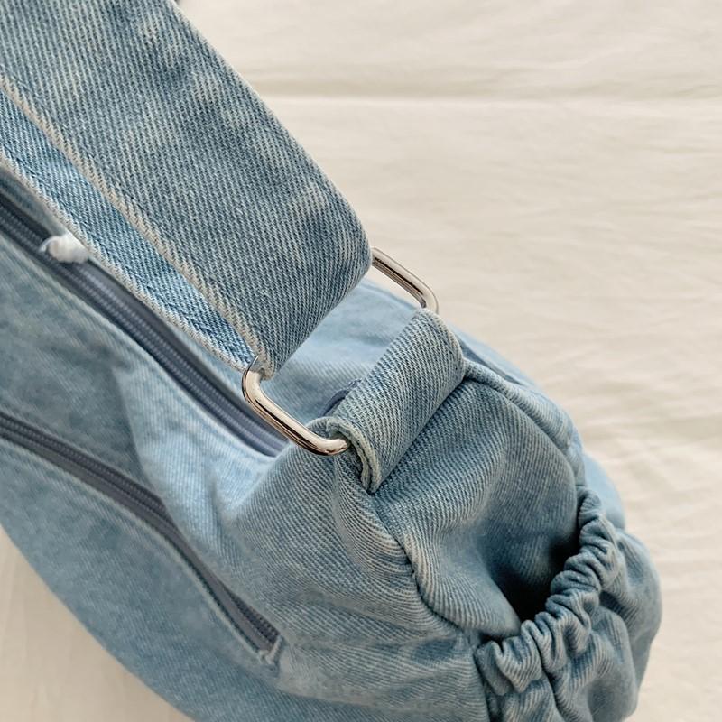 Torba Jeansowa Damska Torba Crossbody Duża Pojemność Dojazdy Torba na Ramię