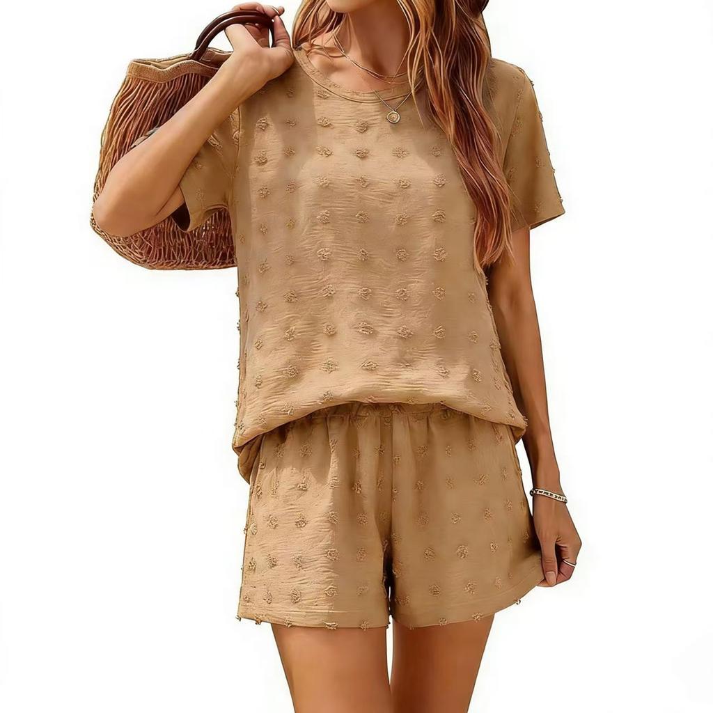 Women's Loose-Fit & Stylish Spring/Summer Casual Set: Loose Short-Sleeve T-Shirt & Bottoms
