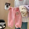 Koala Fleece Winter Colorful Girls' One-Piece Thickened Cashmere Silk Warm Long Pants