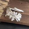 925 Sterling Silver Rings for Women Couple Minimalist Handmade Simple Leaf Shape Ring Fine Jewelry Gift Prevent Allergy
