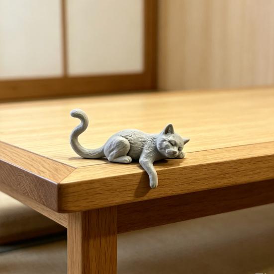 Lazy Sleeping Cat Figurine 3D Printing Soft Cute Desk Ornament Simulation Modeling Desk Ornament for Monitor Hanging