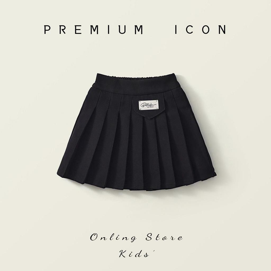 Mädchen Koreanischer Stil Schwarzer Plisseerock - Sommer/Herbst 2025 Mode für Kleine bis Mittlere Kinder
