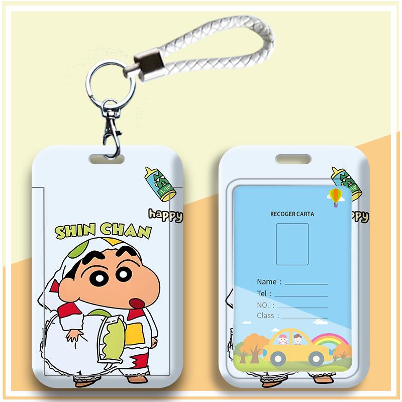 Crayon Shin-chan Cartoon Student Lanyard ID Badge Holder for Campus Use