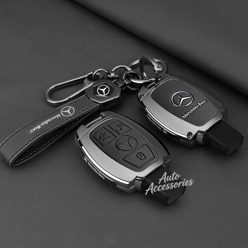 DDJ2   Leather Car Key Case Case Shell Protection For Mercedes Benz A B C E Class GLS GLA GLK GLC CLS CLA AMG W204 W205 W212 W463 W176