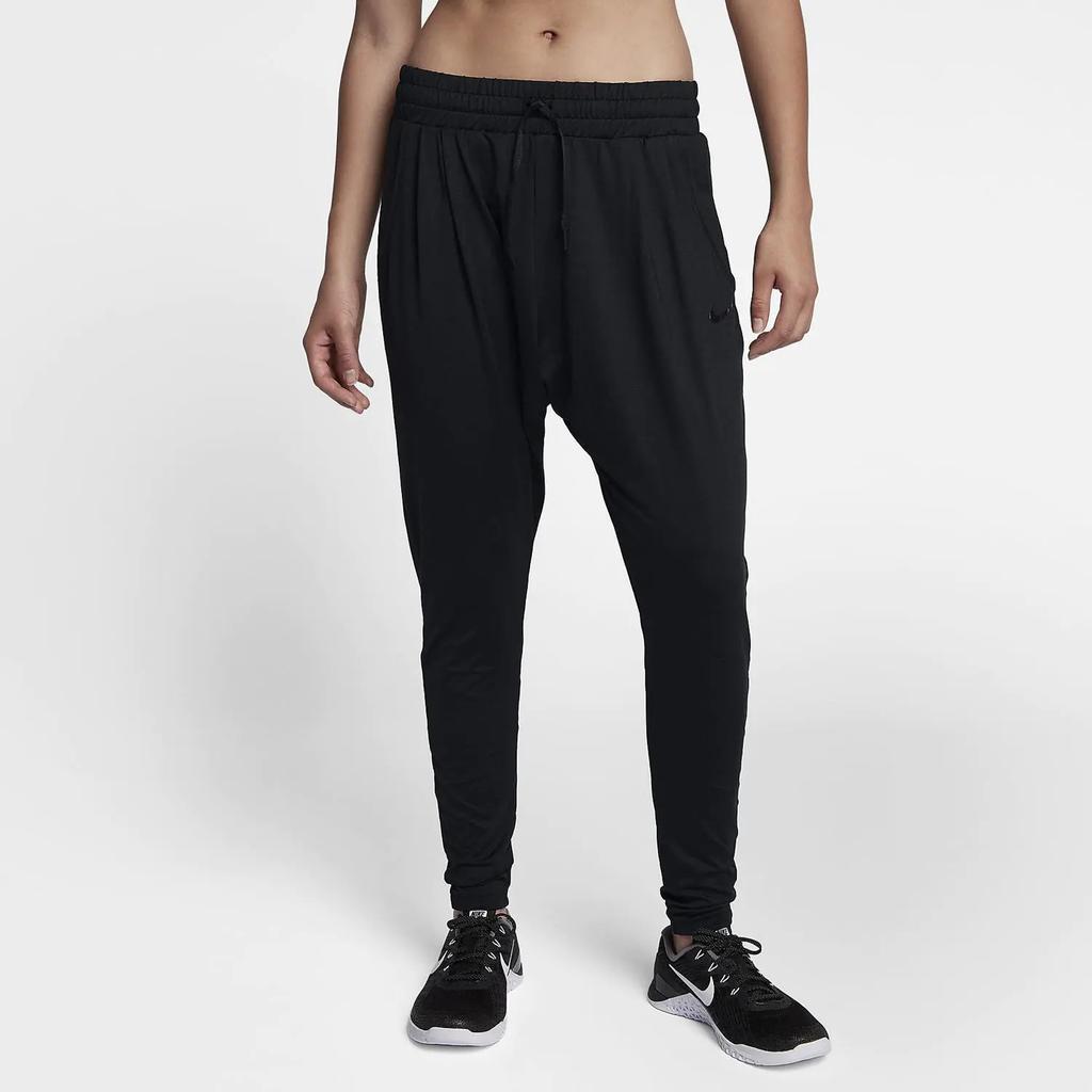 Nike Dri-Fit Solid Relaxed Fit Knit Long Pants Women Pants Black 933669-010