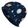 1pc of Trendy Space-themed Knit Beanie - Dreamy Planet Pattern, Durable Knit Fabric, Comfortable Stretch Fit, Casual Outdoor Hat, Festive Headwear, El