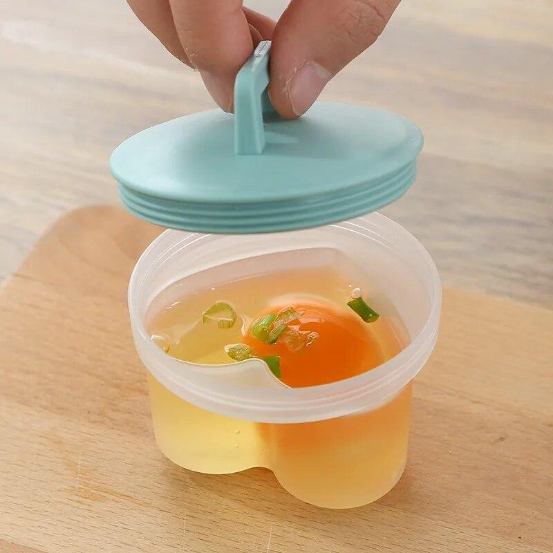 4pcs/set PP Kitchen Egg Steamer Creative Heart Shaped Circular Flower Shaped Star Shaped Steamed and Boiled Egg Mold