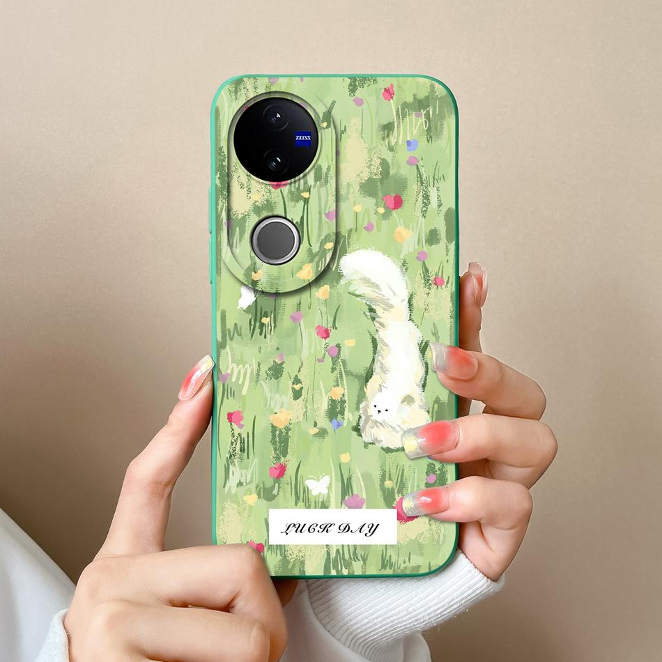 For Vivo V50 Lite Case Cute Cartoon Phone Shell Soft Liquid Silicone Back Cover For Vivo V 50 Full Protection Shockproof Bumper