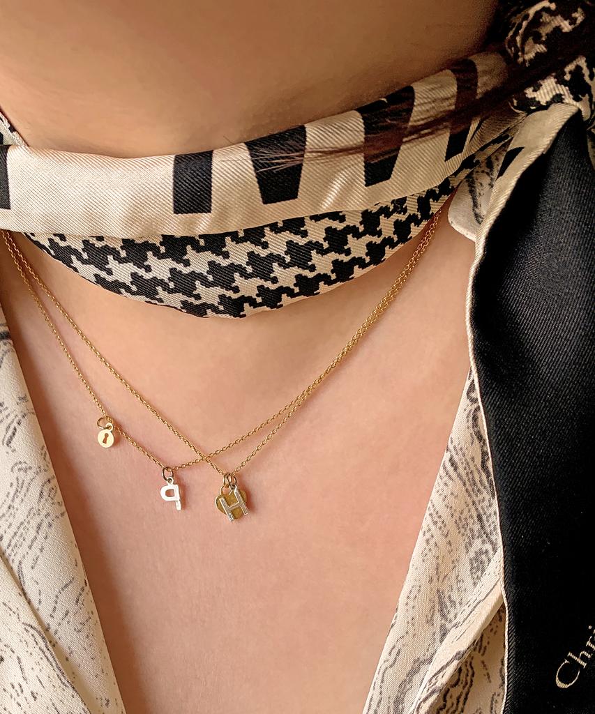 Code.H (Silver 925) Keyhole Initial Necklace