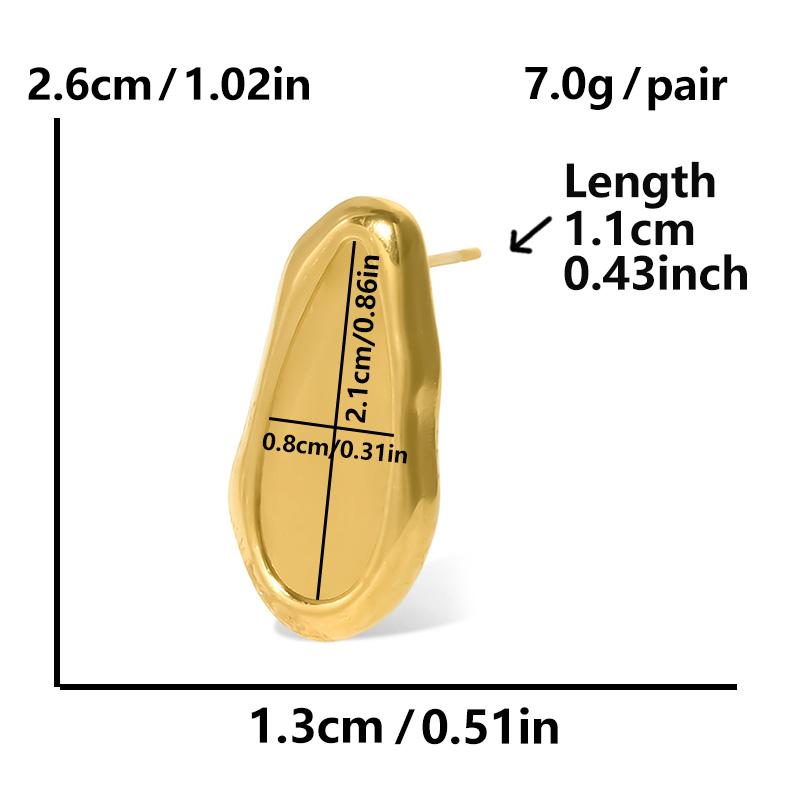 6pcs Real Gold Plated Geometric Round Oval Heart Blank Settings DIY Stone Enamel Crystal Stainless Steel Ear Studs For Women Men