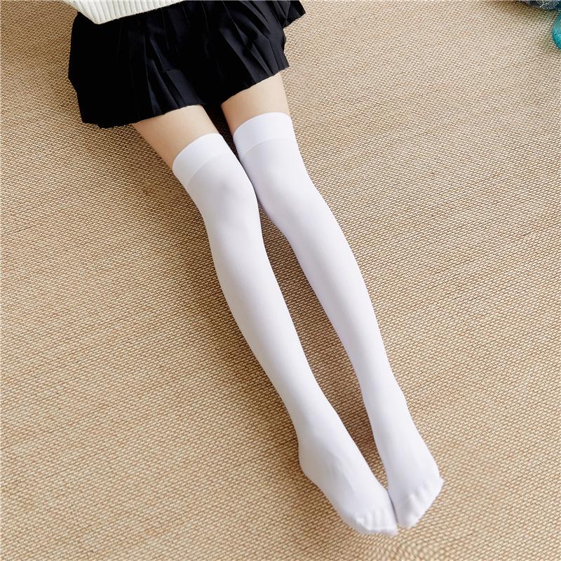 Versatile Black & White Velvet Thigh-High Socks: Sexy, Slimming, Solid Colors