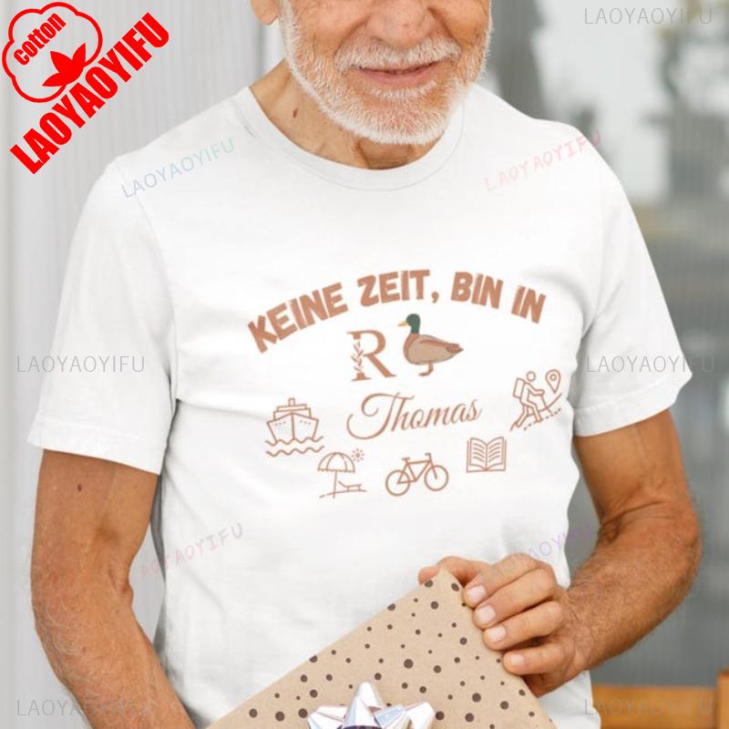 Personalized 2025 Retirement Cotton Tshirt Summer Short Sleeve Casual Tee No Time Im Retired Gift for Men Women Breathable Tops
