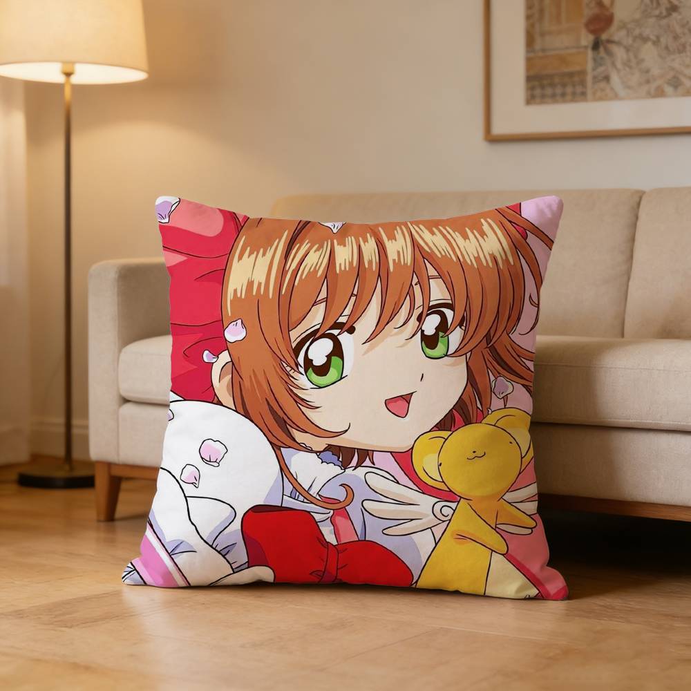 S-Sakura Kinomoto Pillow Case For Sofa Living Room Home Office Decor Protective Cover