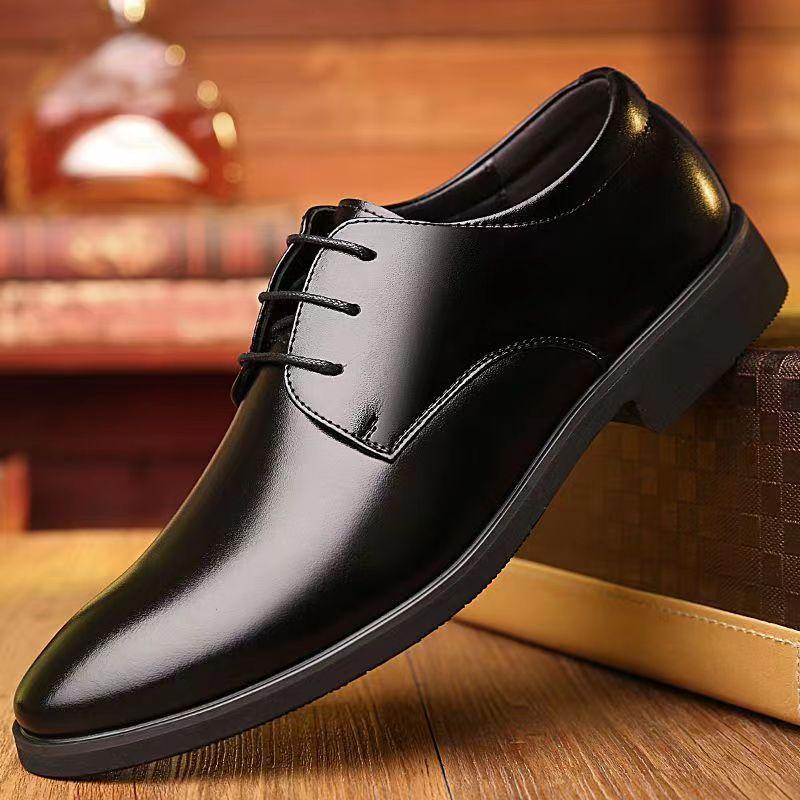 For Large Size British Casual Business Dress Leather Shoes Men's Wedding Shoes Versatile Single Shoes Work Shoes Men's Leather Shoes