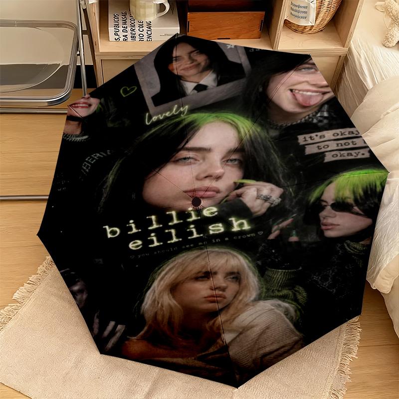 1PC Billie eilish Automatic Umbrella - Suitable Travel Outdoor Portable Umbrella Birthday Gift Daily Essentials