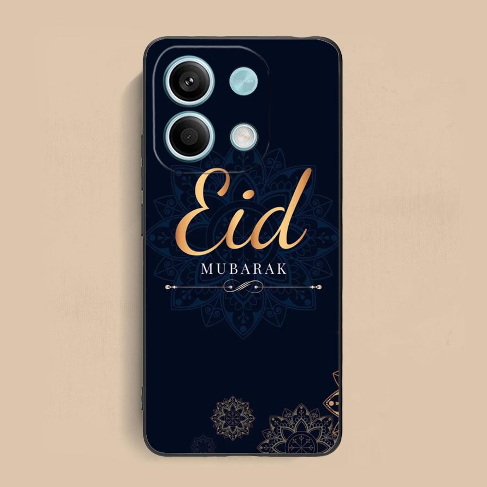 Eid Mubarak Mobilskal för Xiaomi Redmi Note 14 13 12 11 S Pro Plus 4G 5G Färgstarkt Tryckt Fodral Fodral Lyxigt Vackert