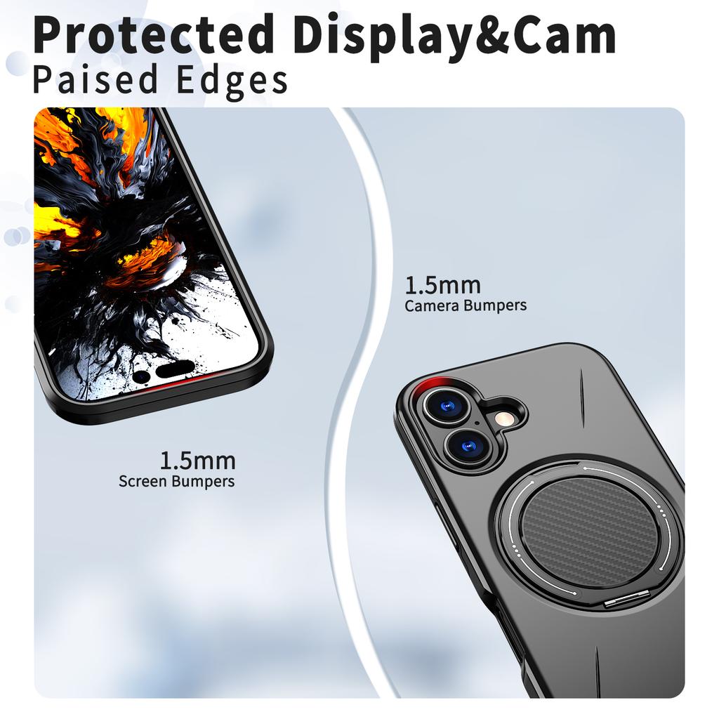 Case for Iphone 17 Pro Max Air 16E 16 Plus Pro Strong Ring Cover Shockproof Anti-Drop for Magsafe