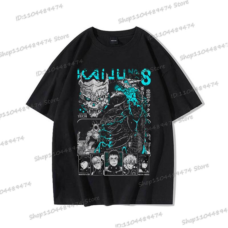 Anime Kaiju No 8 Tričko Kafka Hibino Pánské Vtipné Manga Trička Volná Kulatý Výstřih Grafická Trička Y2K Komiks Kaiju No 8 Bavlněné Tričko