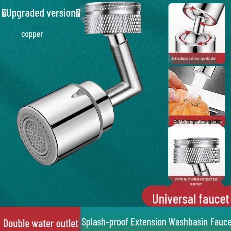 Universal Anti-Splash Rotatable Faucet Extender & Kitchen Aerator