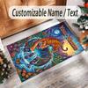 Leopard Theme Crystal Velvet Floor Rug Personalized Custom Name Text Warm Carpet Home Decoration