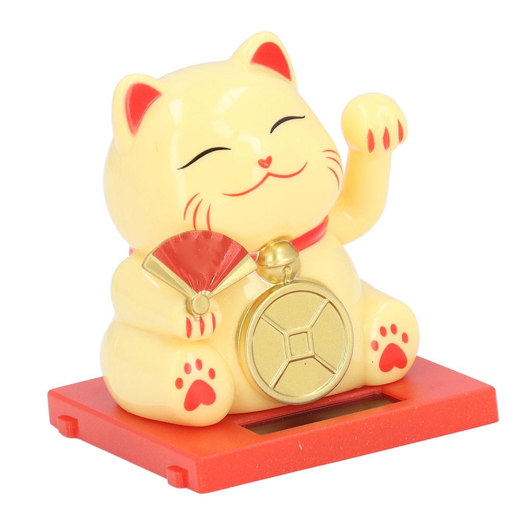 2 Zoll Solar Glückskatze mit Klarsichtbox Solarbetriebene Winkende Glückskatze Set für Zuhause Büro und