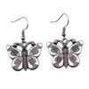 Filigree Butterfly Dangle Earrings Retro Boho Openwork Butterfly Drop Earrings Vintage Jewelry