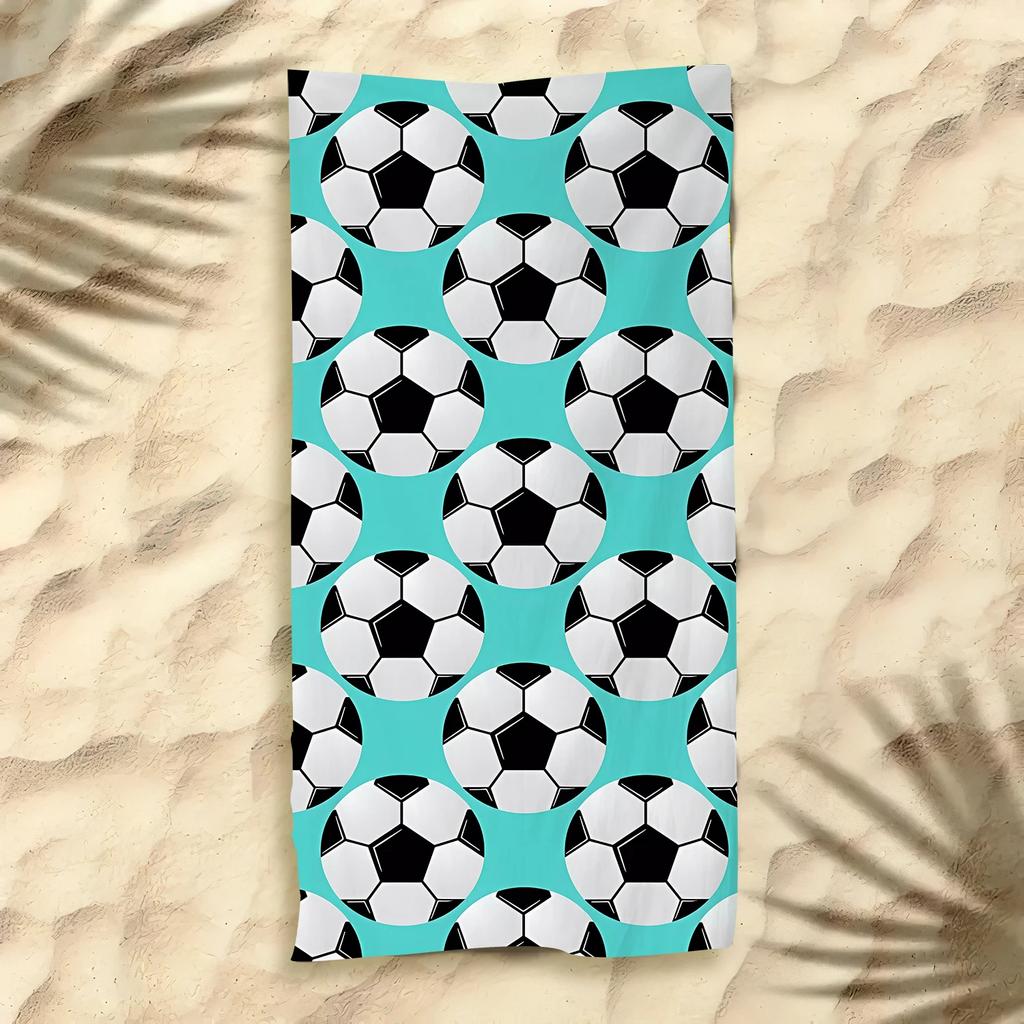 2025 New Football Beach Towel Soccer Themed Microfiber Bath Towel for Adults Seaside Quick Dry Towel