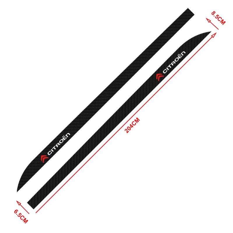 2pcs Car Door Side Skirt Car Body Decal Carbon Fiber Sticker For Citroen C1 C3 C4 2CV VTS Picasso Cross Cactus RD3 C4L DS3 DS4