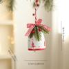 Rustic Christmas Bell Ornaments with Artificial Pine And Red Berries Vintage Metal Jingle Bells Hanging Decoration for Tree