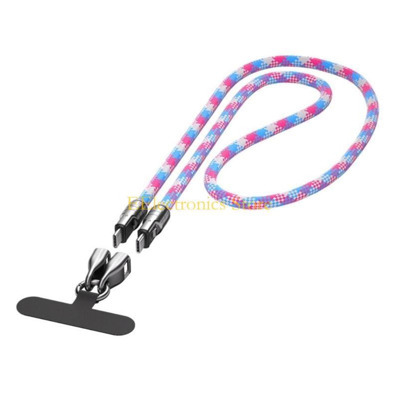 B03C Fast Speed PD240W Type C Charging Cord, Wearable Lanyard, Fast Data Syncs Cable for Setting