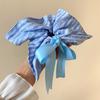Elastic Plaid Silk Ribbon Scrunchies Korean Style Large Intestine Hair Ring  Girls