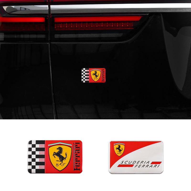 Aluminum Car Sticker Logo Pattern Decal Cover Badge Supplies Replacement Car Styling Decal for Ferrari Teams SJ Scuderia Ferrari